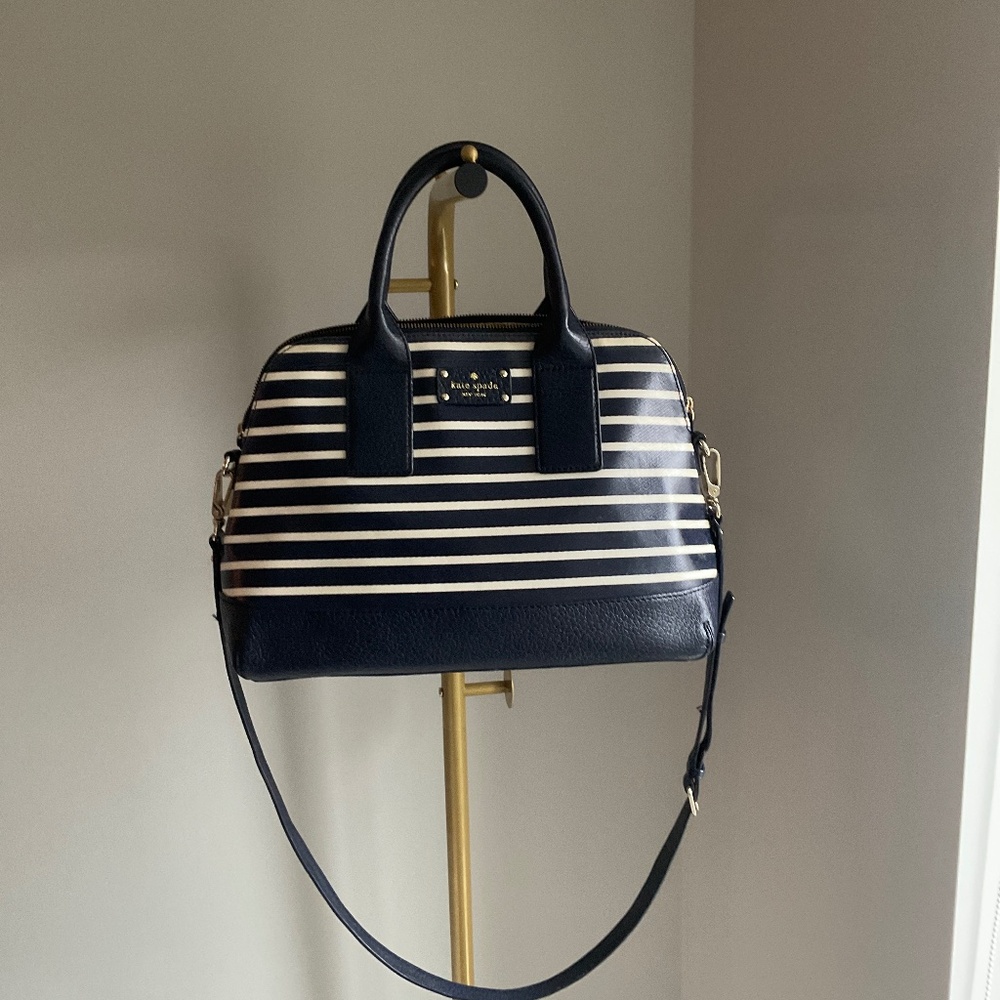 Kate Spade Navy Nautical Striped Leather Bag